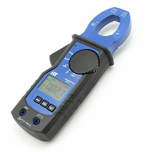 Professional voltage tester with LED-chain, LCD and current fork (fork meter)