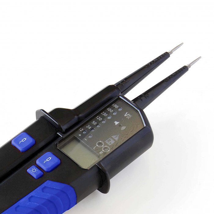 voltage tester with RCD buttons, LCD version